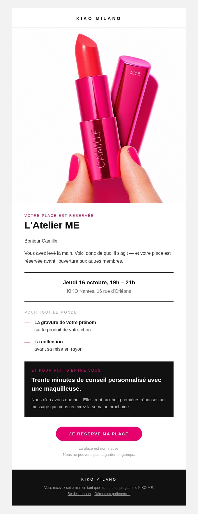 Rendu de l'e-mail J-14